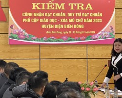 Kiểm tra, thẩm định kết quả phổ cập giáo dục, xoá mù chữ cấp huyện  năm 2023