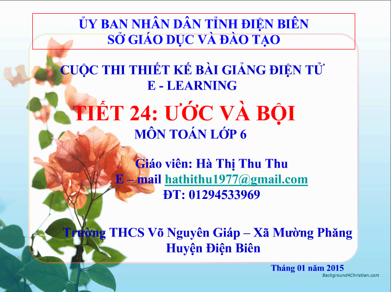 Bài giảng môn Toán lớp 6: Tiết 24: Ước và bội